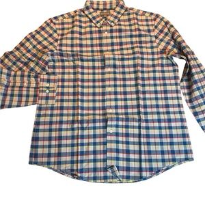 L.L. Bean NWT men's button down slim fit oyster shell plaid  size Large regular
